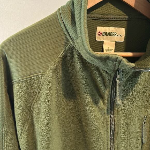 Gander Mountain Men’s Large Green Fleece Full Zip Jacket - Picture 3 of 10